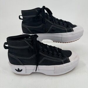 Adidas Nizza Trek Shoes WOMENS Black White Lace Up Sneakers‎ SIZE 8.5